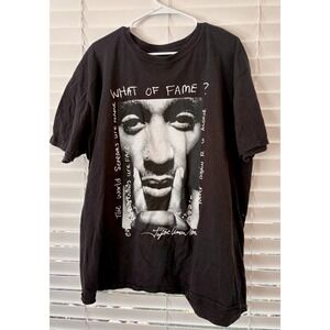 2Pac Tupac Men's Black Graphic "What of Fame" Tshirt Size XXL